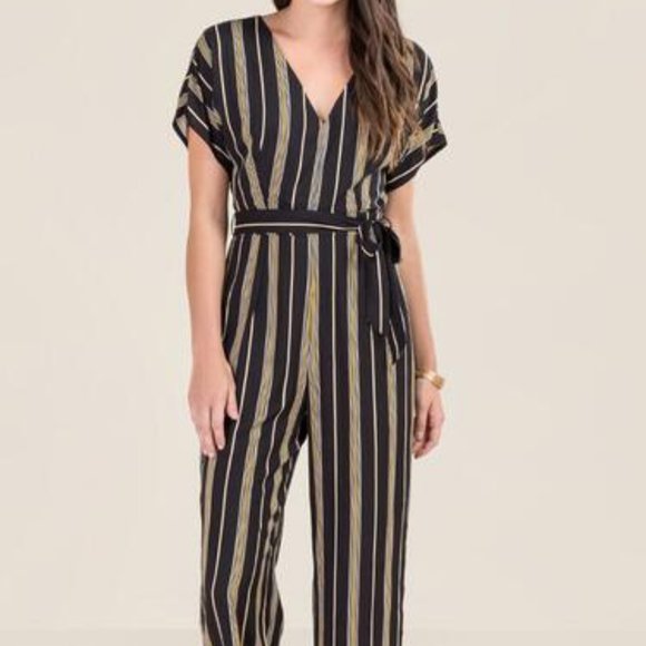 Eden Open Back Striped Jumpsuit - Picture 1 of 6